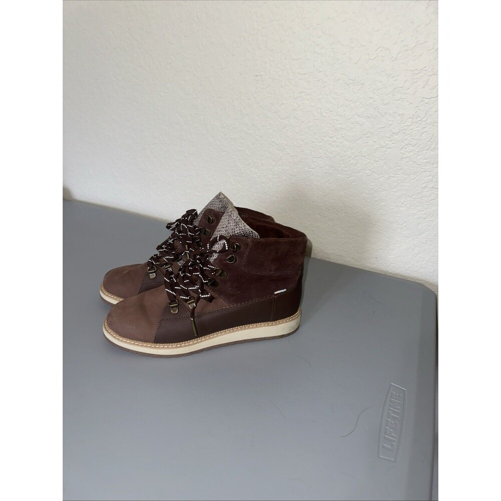Toms Boots Womens 7.5 M Brown Mesa Waterproof Hiking Suede Leather